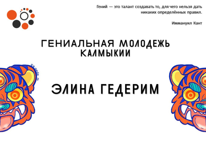 Гениальная молодежь Калмыкии: Элина Гедерим