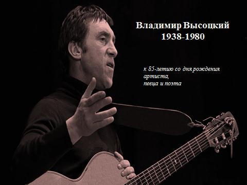 &laquo;Носил он совесть близко к сердцу&hellip;&raquo; &ndash; к 85-летию со дня рождения артиста, певца и поэта Владимира Семеновича Высоцкого